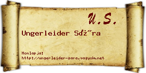 Ungerleider Sára névjegykártya